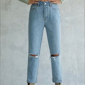 PacSun Light Blue High Waisted Straight Leg Jeans